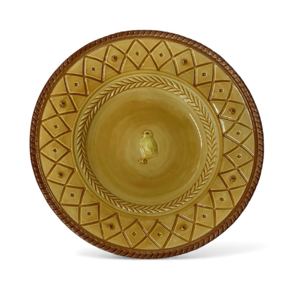 Fitz and Floyd Yellow and Brown Bird Plate discontinued